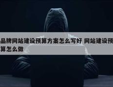品牌网站建设预算方案怎么写好 网站建设预算怎么做