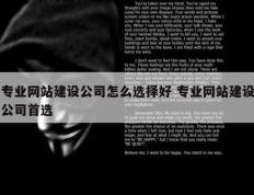专业网站建设公司怎么选择好 专业网站建设公司首选