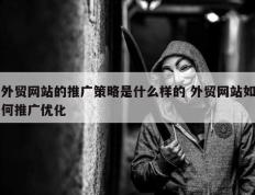 外贸网站的推广策略是什么样的 外贸网站如何推广优化