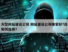 大型网站建设公司 网站建设公司哪家好?该如何选择?