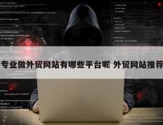 专业做外贸网站有哪些平台呢 外贸网站推荐