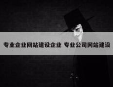 专业企业网站建设企业 专业公司网站建设