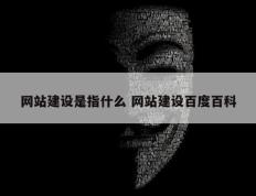 网站建设是指什么 网站建设百度百科