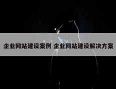 企业网站建设案例 企业网站建设解决方案