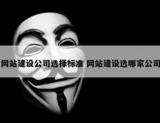 网站建设公司选择标准 网站建设选哪家公司
