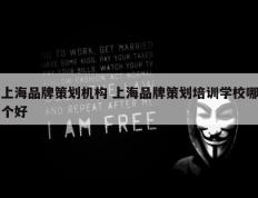 上海品牌策划机构 上海品牌策划培训学校哪个好
