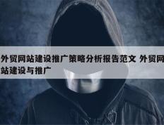 外贸网站建设推广策略分析报告范文 外贸网站建设与推广