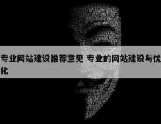 专业网站建设推荐意见 专业的网站建设与优化