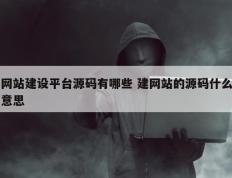 网站建设平台源码有哪些 建网站的源码什么意思