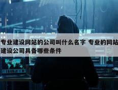 专业建设网站的公司叫什么名字 专业的网站建设公司具备哪些条件