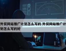 外贸网站推广计划怎么写的 外贸网站推广计划怎么写的好