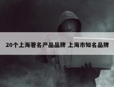 20个上海著名产品品牌 上海市知名品牌