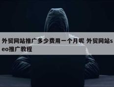 外贸网站推广多少费用一个月呢 外贸网站seo推广教程