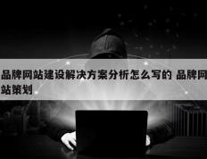 品牌网站建设解决方案分析怎么写的 品牌网站策划