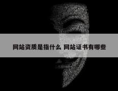 网站资质是指什么 网站证书有哪些