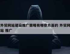 外贸网站建设推广策略有哪些方面的 外贸网站 推广