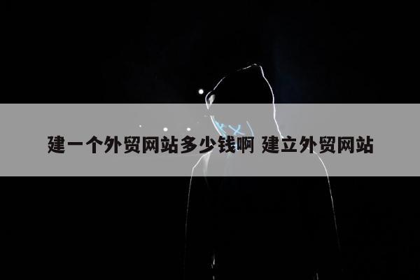 建一个外贸网站多少钱啊 建立外贸网站