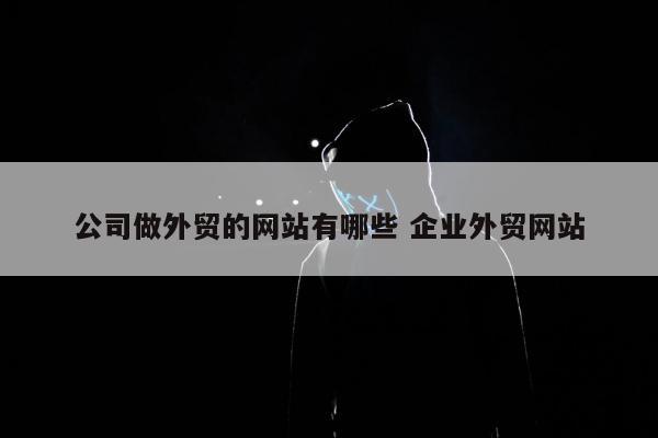 公司做外贸的网站有哪些 企业外贸网站