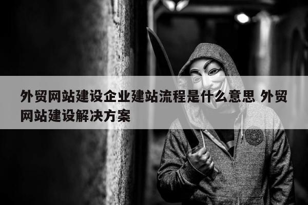 外贸网站建设企业建站流程是什么意思 外贸网站建设解决方案