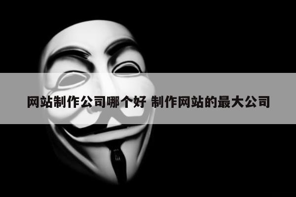 网站制作公司哪个好 制作网站的最大公司