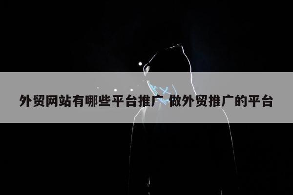 外贸网站有哪些平台推广 做外贸推广的平台