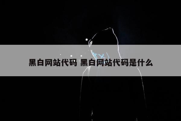 黑白网站代码 黑白网站代码是什么