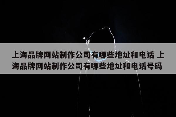 上海品牌网站制作公司有哪些地址和电话 上海品牌网站制作公司有哪些地址和电话号码