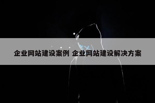 企业网站建设案例 企业网站建设解决方案