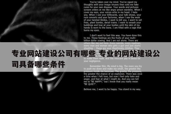 专业网站建设公司有哪些 专业的网站建设公司具备哪些条件