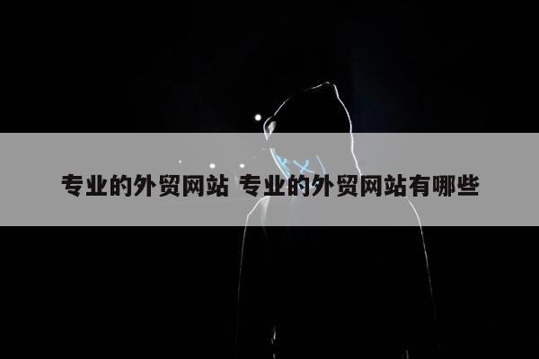 专业的外贸网站 专业的外贸网站有哪些