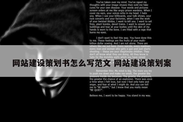 网站建设策划书怎么写范文 网站建设策划案