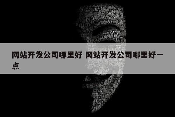 网站开发公司哪里好 网站开发公司哪里好一点