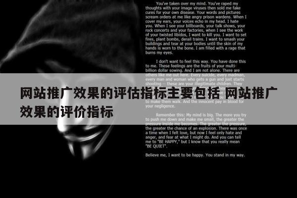 网站推广效果的评估指标主要包括 网站推广效果的评价指标